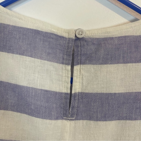 BeachLunchLounge Linen Striped Nautical Shift Dress Sleeveless white blue size M - Picture 4 of 8